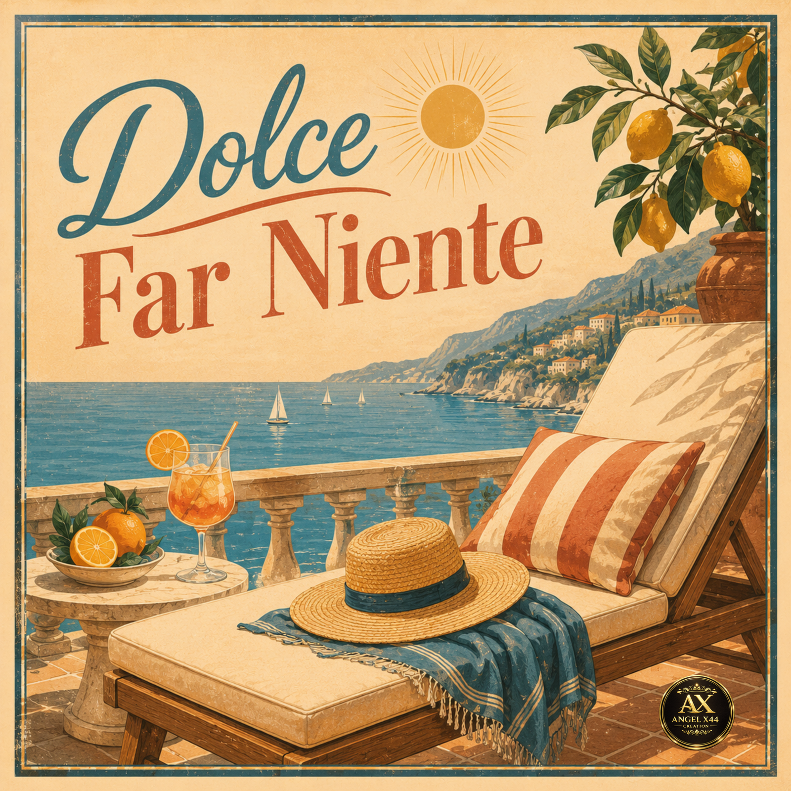 Poster Dolce Far Niente inspirat de stilul de viață italian