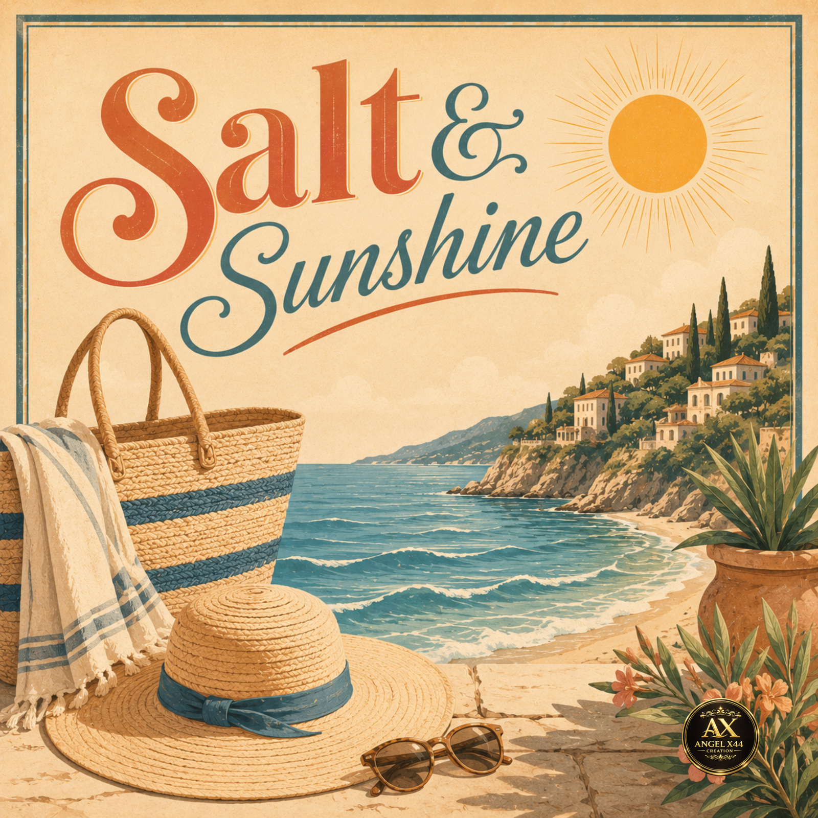 Poster Salt and Sunshine inspirat de mare soare și vacanță