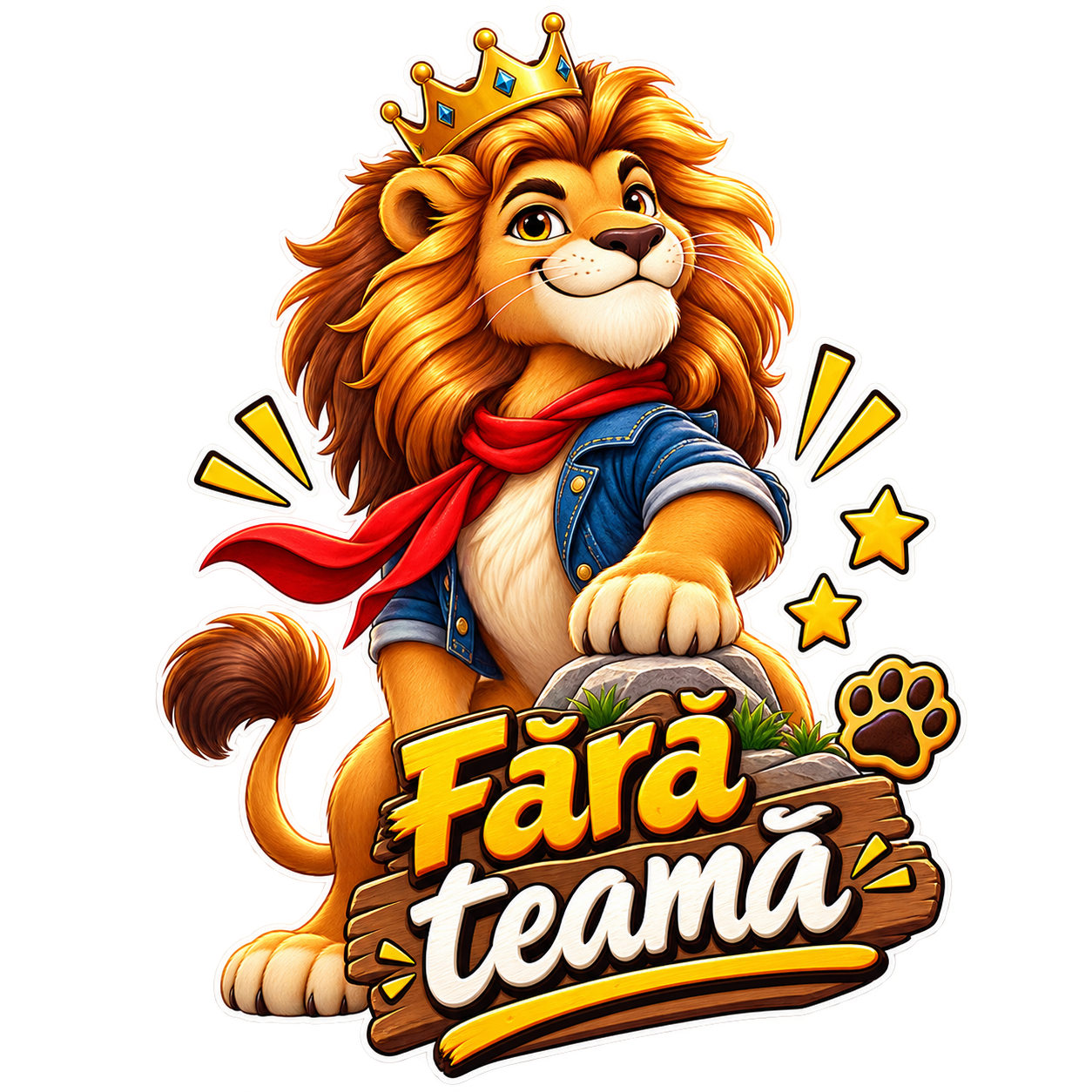Leu curajos cu mesajul Fara teama