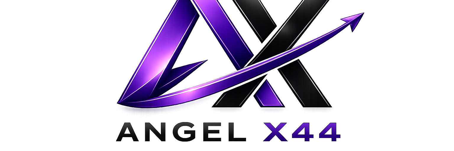 Logo oficial ANGEL X44 – studio creativ de design și produse personalizate