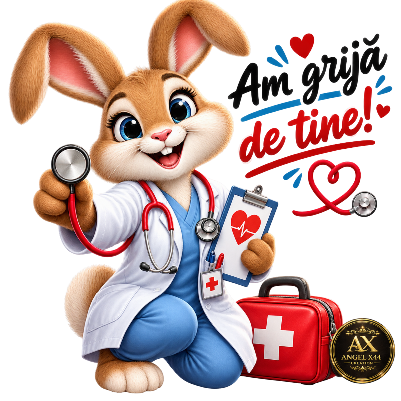 Iepurasul medic cu stetoscop