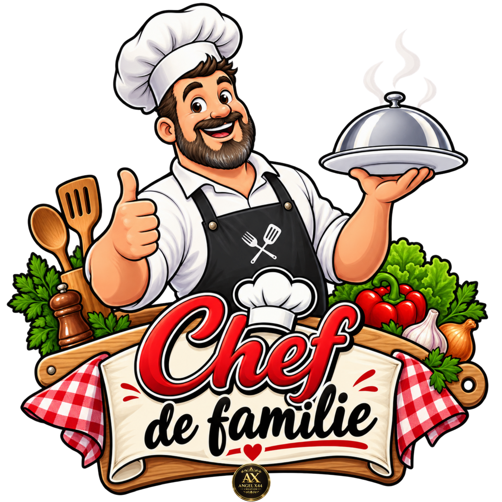 Bucatar cu mesajul Chef de familie