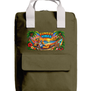 Rucsac urban Sunset Vibes personalizat cu design tropical ANGEL X44