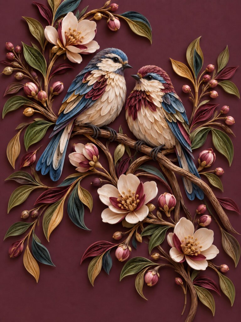 Tablou quilling Împreună spre lumină