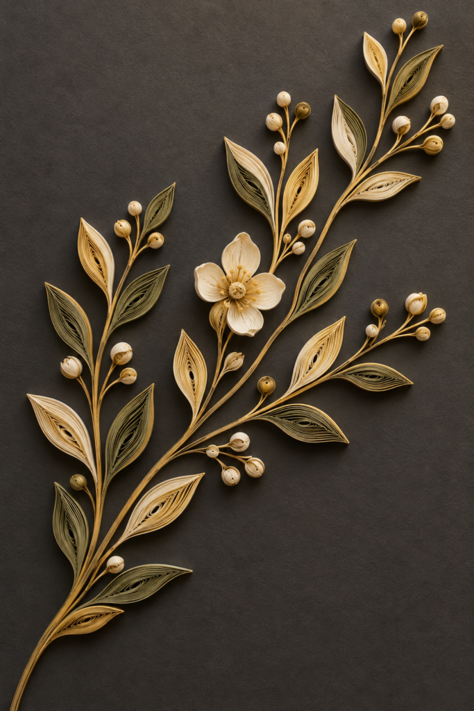 Vis de lavandă, tablou floral în stil quilling