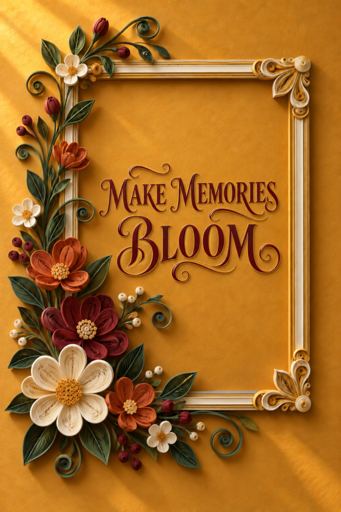 Iubirea înflorește, lucrare decorativă în stil quilling