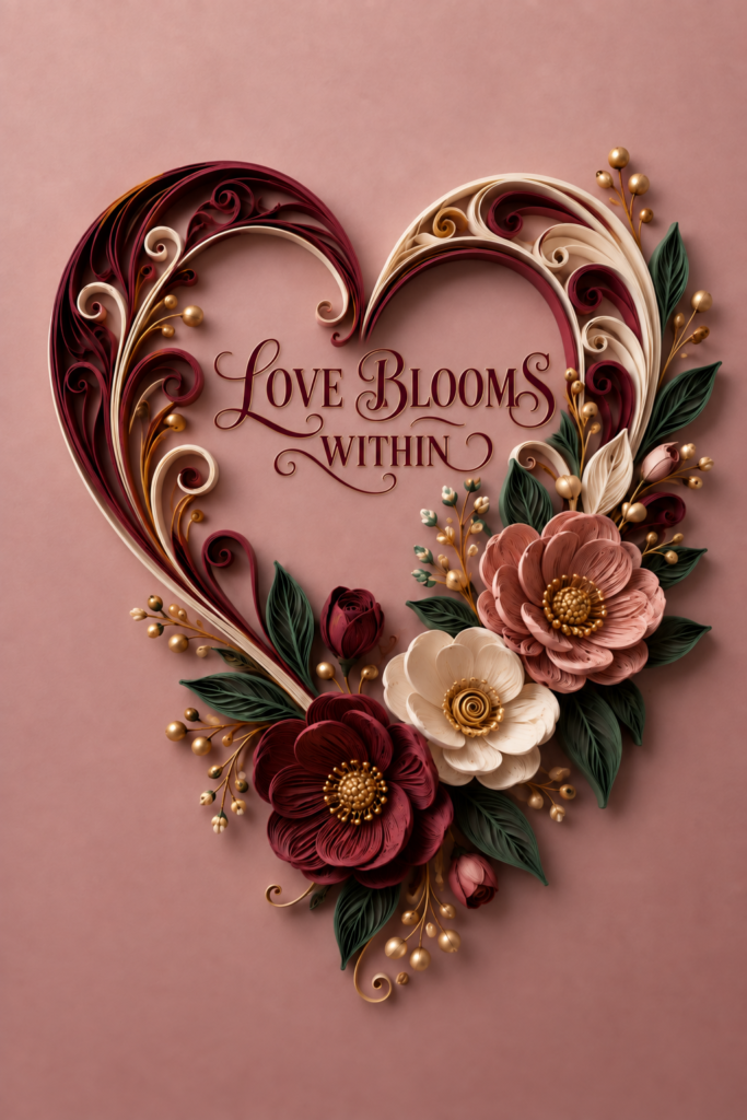 Amintiri înflorite, lucrare decorativă în stil quilling