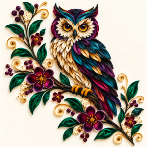 Tablou canvas cu bufniță, ilustrație artistică inspirată din lumea păsărilor, pentru decor interior – ANGEL X44.