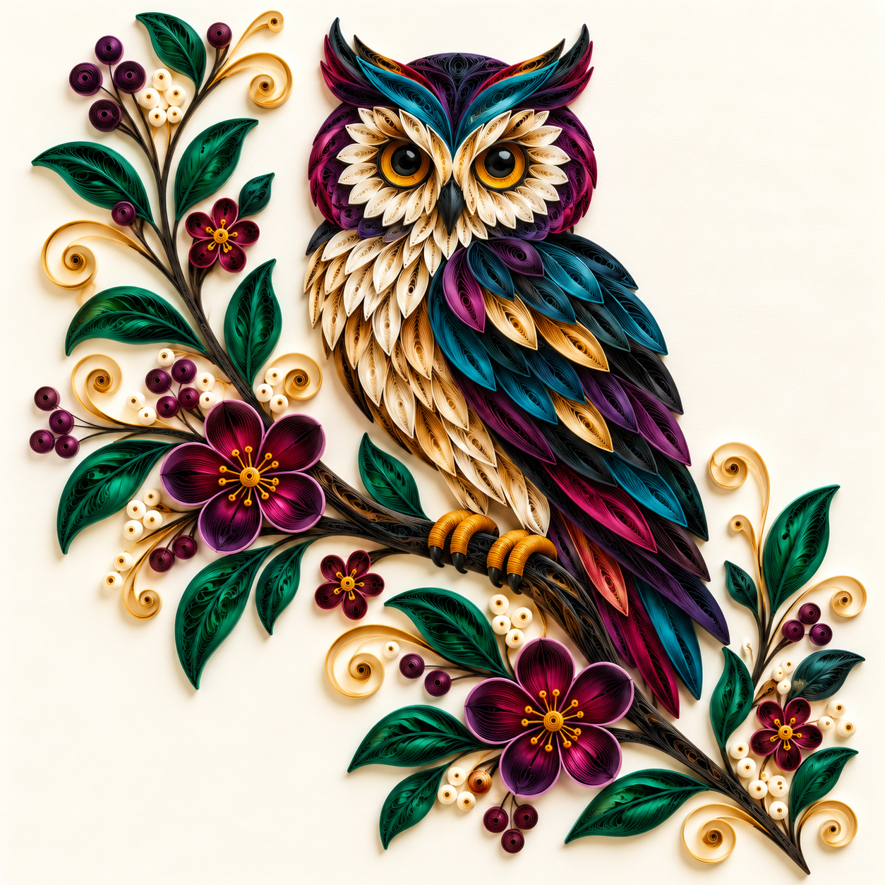 Bufnița – Tablou canvas decorativ – ANGEL X44 Tablou canvas cu bufniță, ilustrație artistică inspirată din lumea păsărilor, pentru decor interior – ANGEL X44.